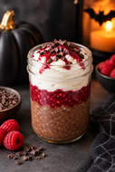 Breakfast: Vampire's Kiss Chocolate Raspberry Chia Pudding (serves 1)