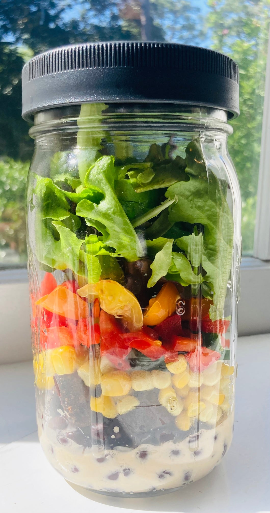 Salad Jar: Southwestern Salad with Creamy Chipotle Dressing (serves 1)